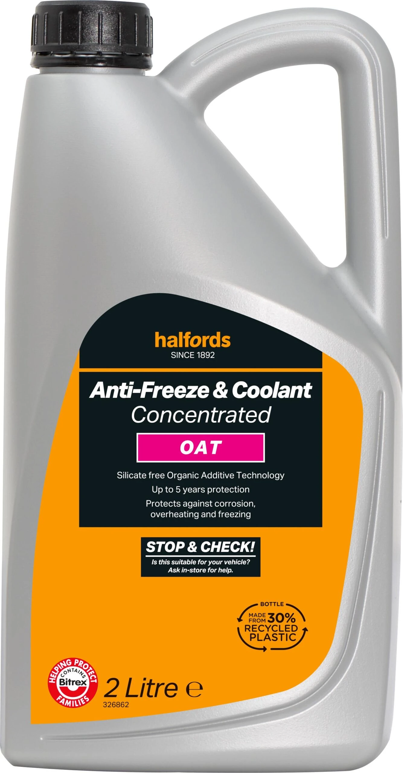 Halfords OAT Antifreeze Concentrate 2 Litres 3 Halfords OAT Antifreeze Concentrate 2 Litres
