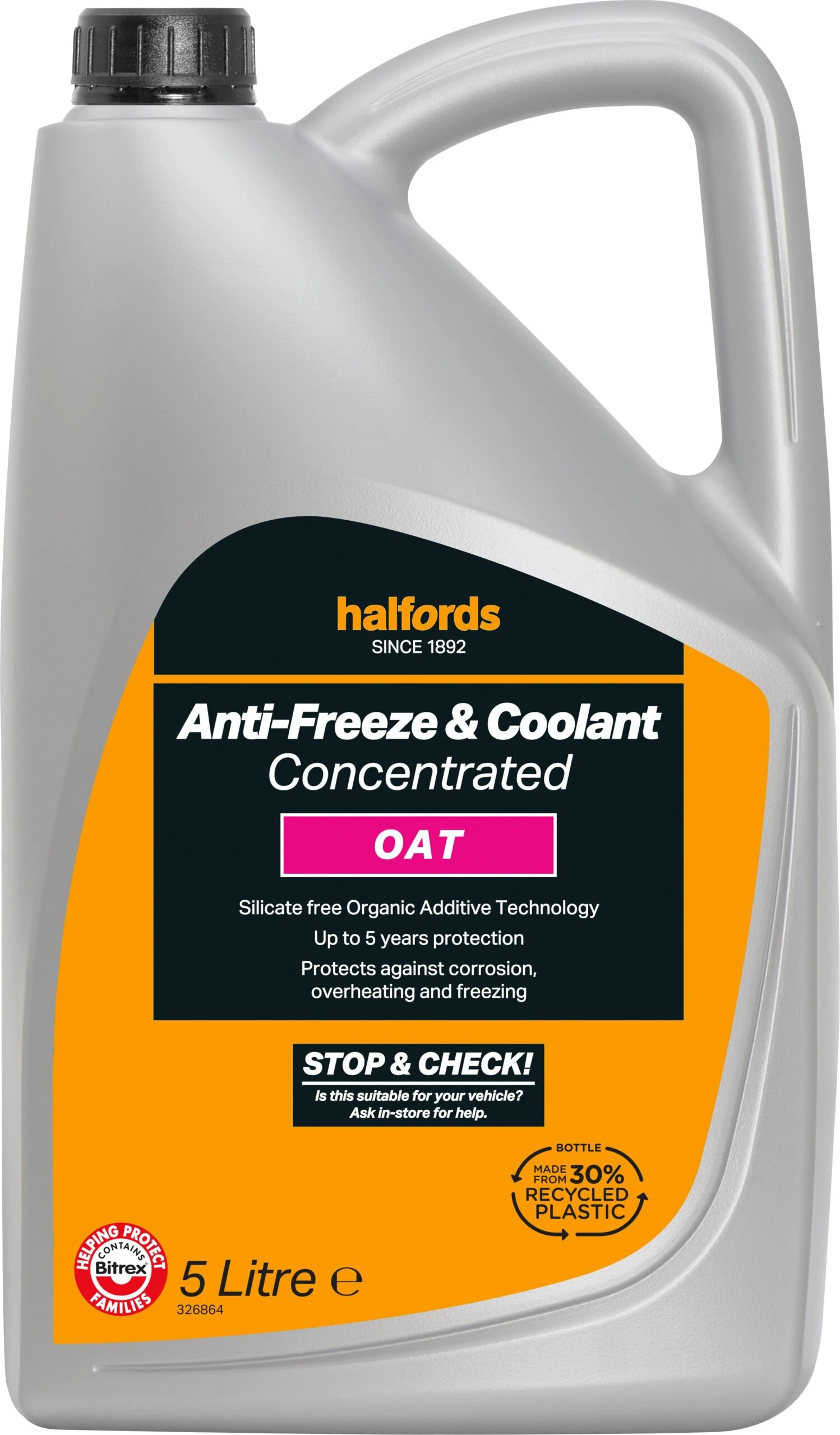 Halfords OAT Antifreeze Concentrate 5 Litres 3 Halfords OAT Antifreeze Concentrate 5 Litres