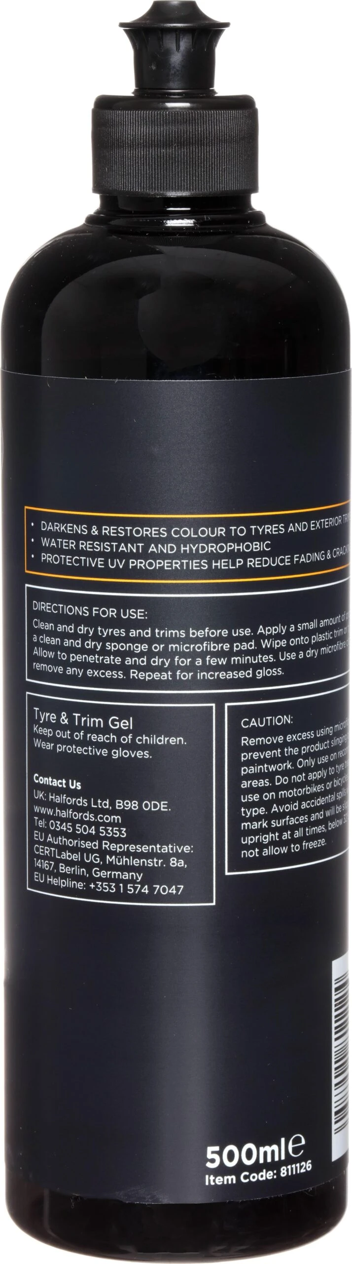 Halfords Advanced Tyre & Trim Gel 500ml 4 Halfords Advanced Tyre & Trim Gel 500ml - Image 2