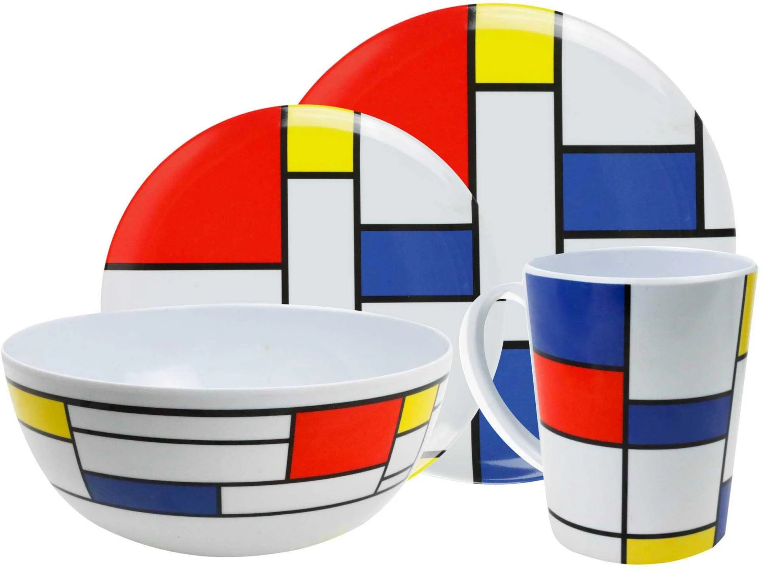 Leisurewize 16 Piece Melamine Set - De Stijl 3 Leisurewize 16 Piece Melamine Set - De Stijl
