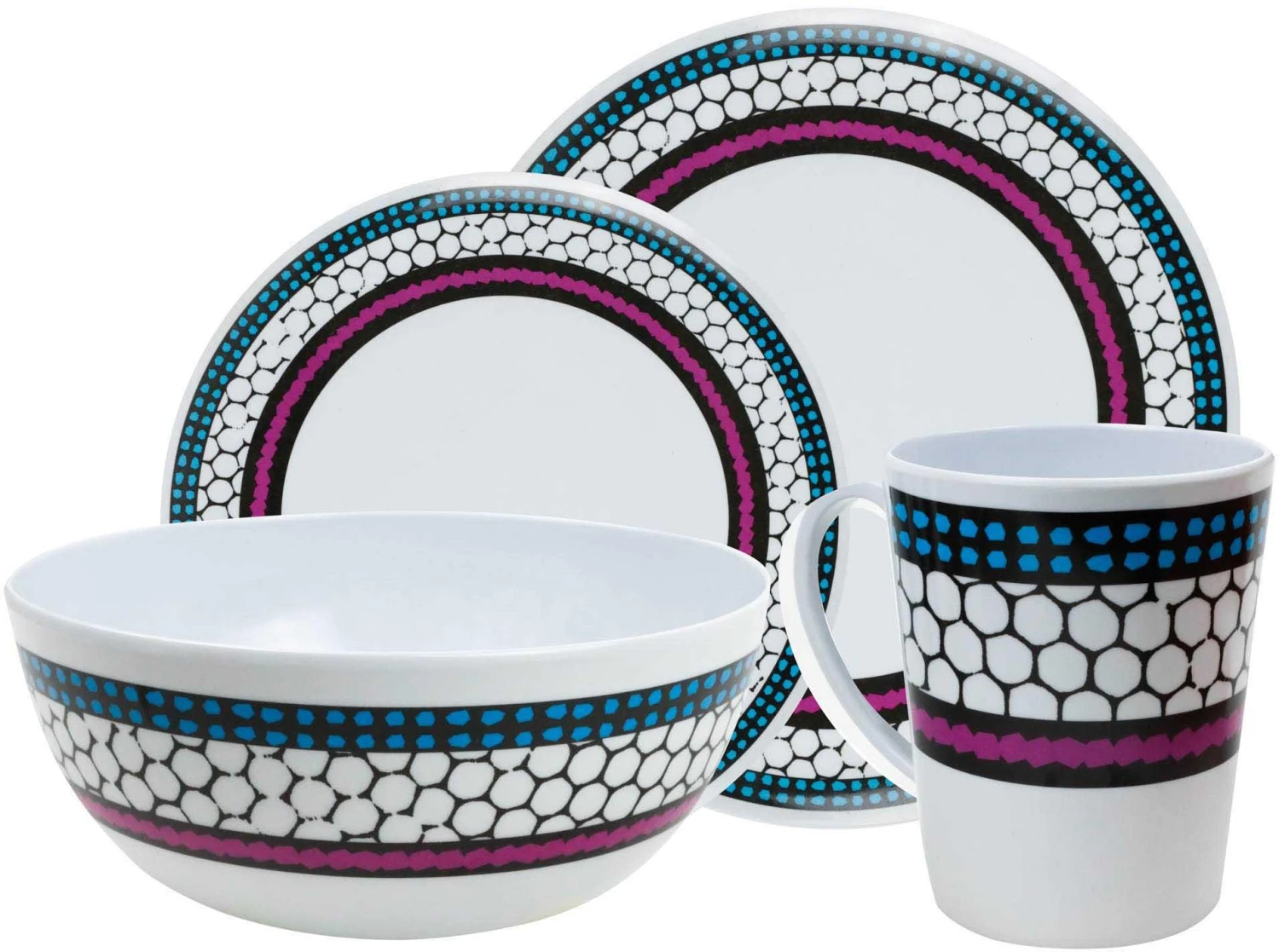 Leisurewize 16 Piece Melamine Set - Honeycomb 3 Leisurewize 16 Piece Melamine Set - Honeycomb